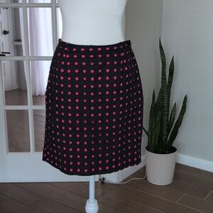 Tribal Black A-Line Skirt with Hot Pink And Black Overlay Pattern Size 4